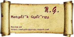 Matyók György névjegykártya