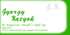 gyorgy matyok business card